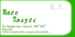 mate koszti business card